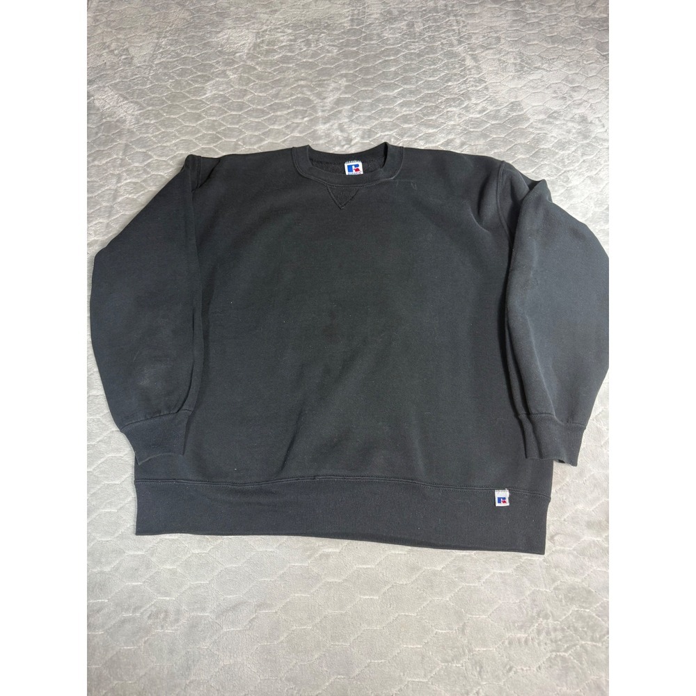 Vintage Russell Athletic Sweatshirt XL Faded Black Crewneck Made in USA 90s